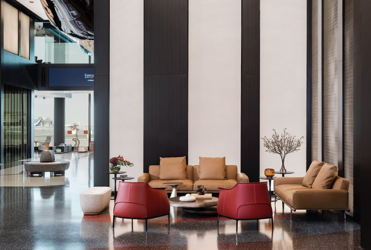 Private VIP airport lounge interior