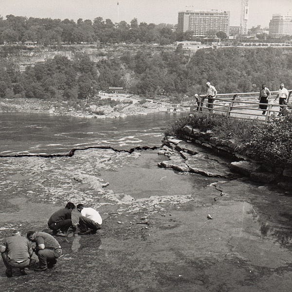 Drained Niagara Falls