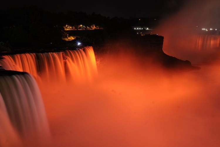 Drained Niagara Falls