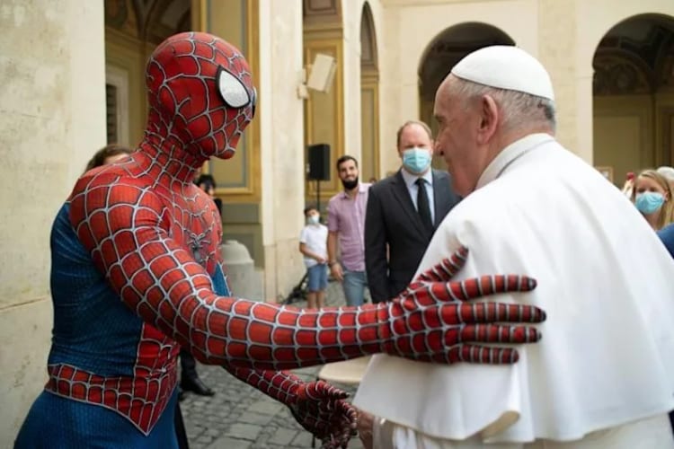 Pope Francis Meets Spider-Man